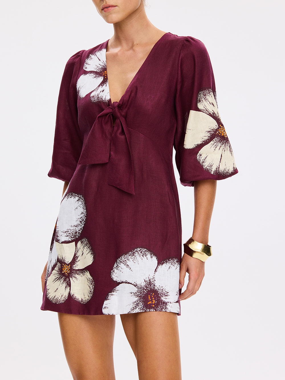 Brodie Tie Front Mini Dress
