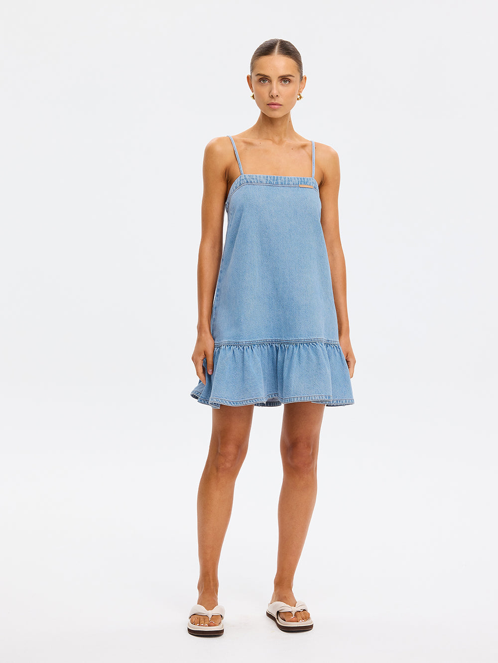 Emilie Denim Strappy Mini Dress