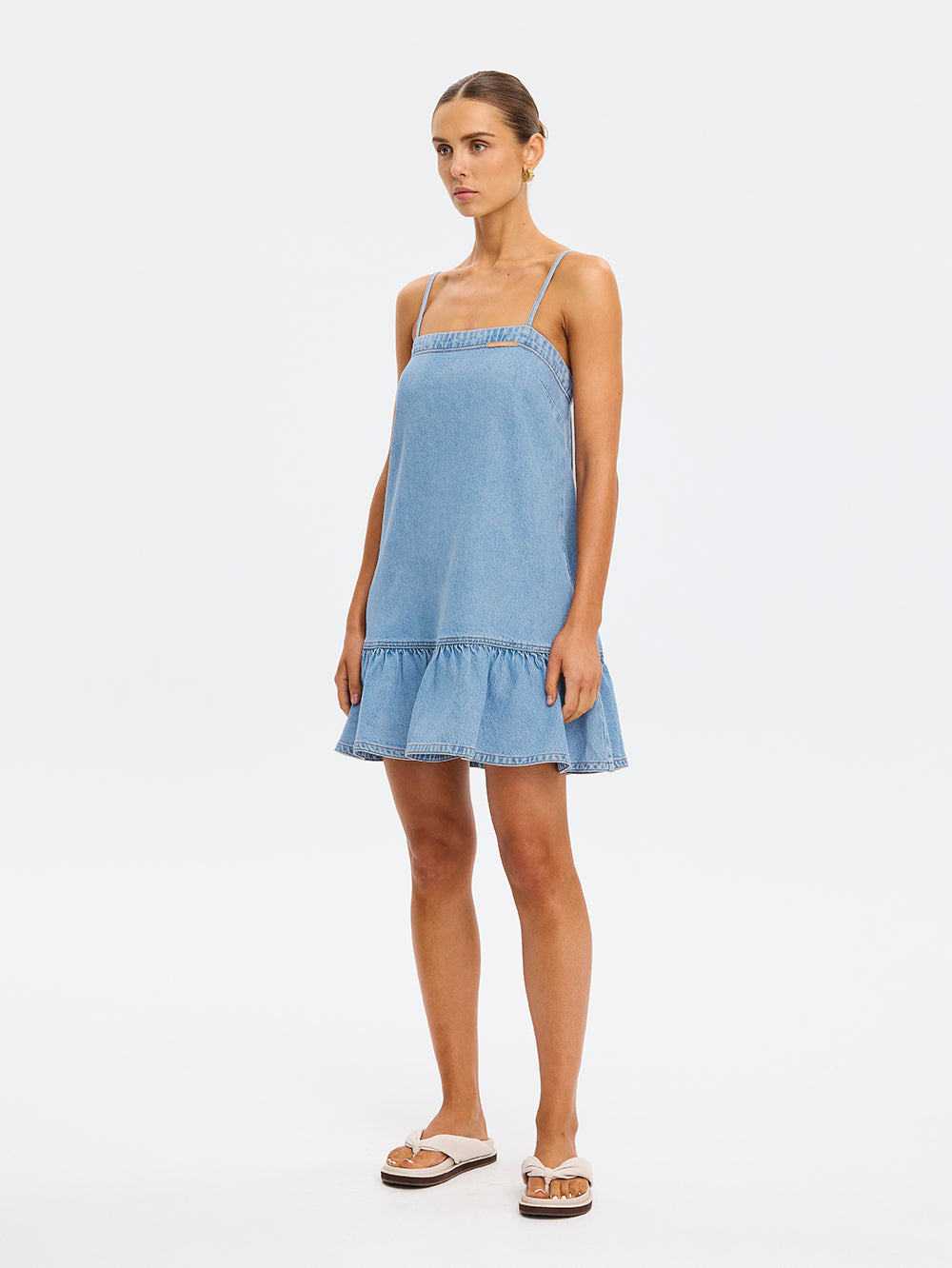 Emilie Denim Strappy Mini Dress