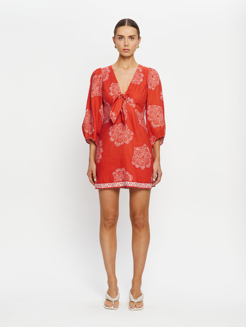 Indira Tie Front Mini Dress