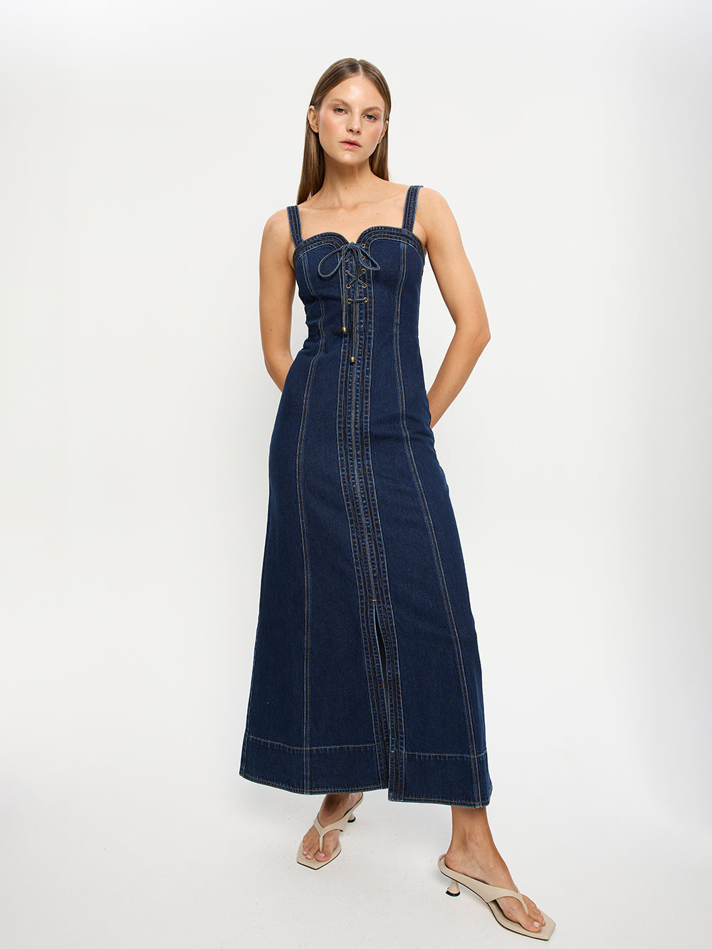 Joelle Denim Maxi Dress