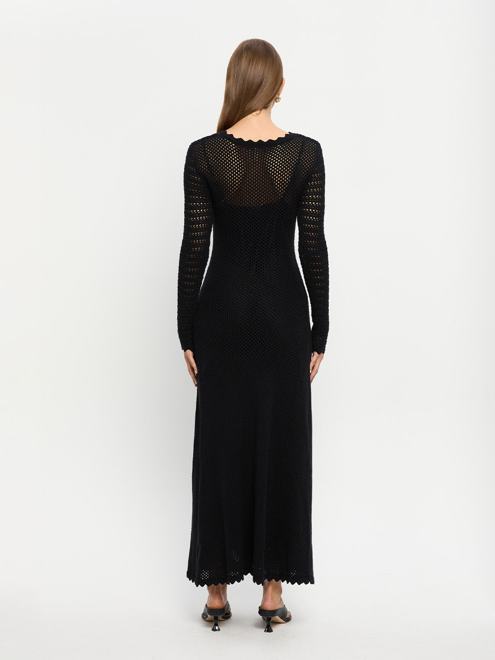 Ingrid Knit Midi Dress - Black