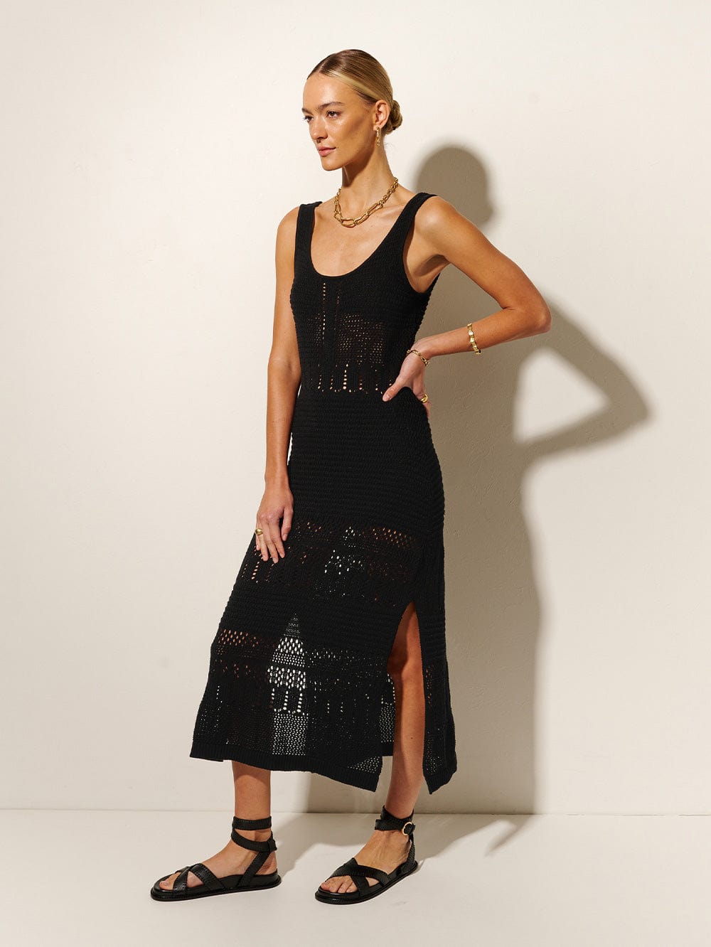 Riza Crochet Midi Dress