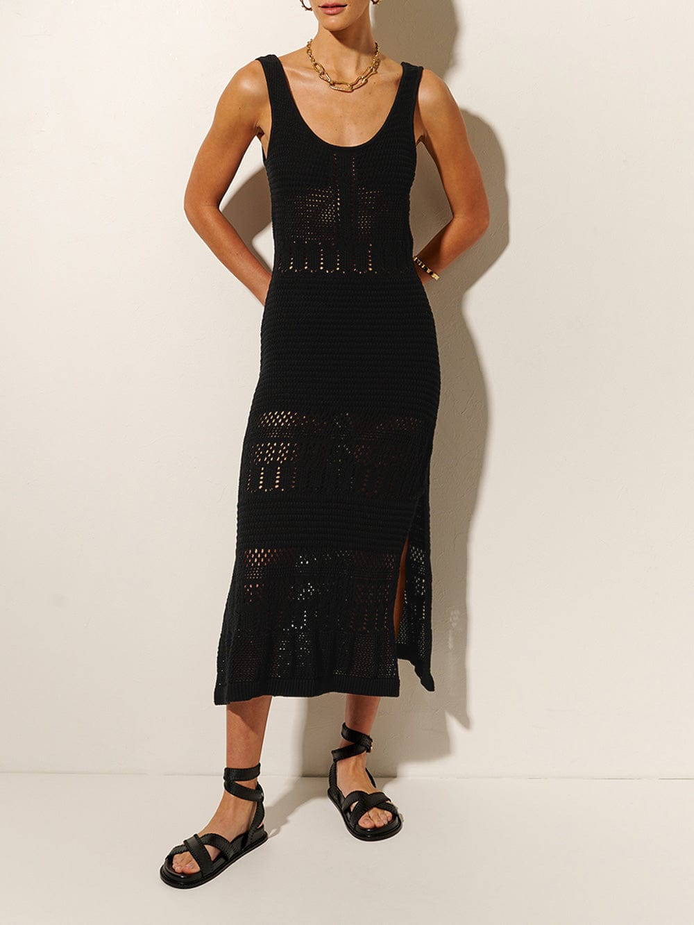 Riza Crochet Midi Dress