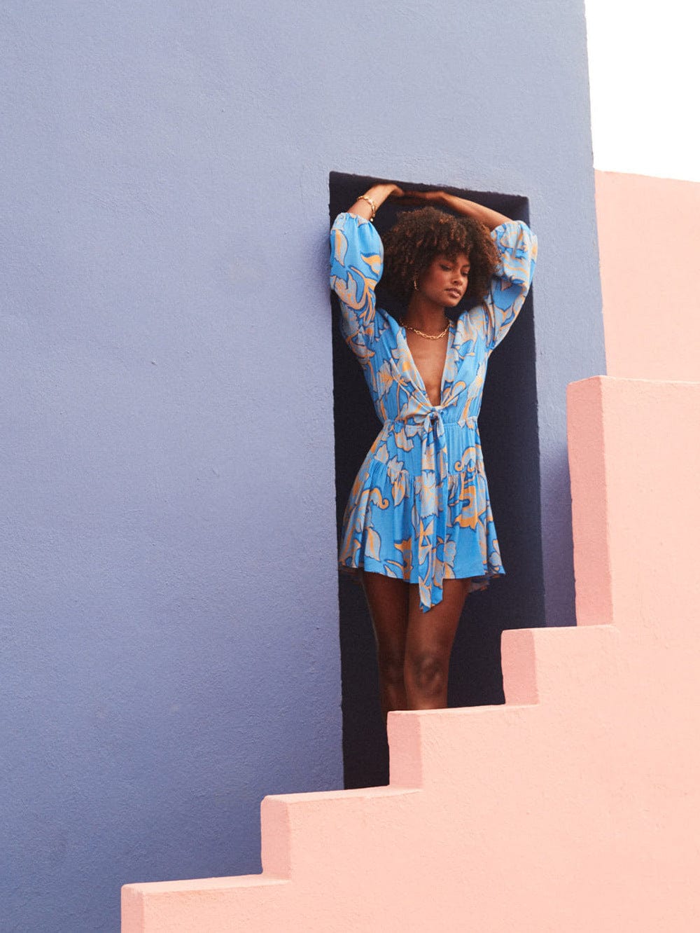 Taniana Tie Front Mini Dress